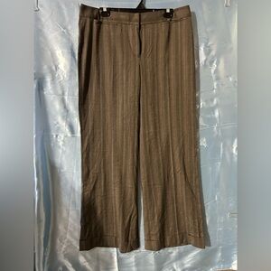 Elegant women Brown Striped Dress Pants SZ 14